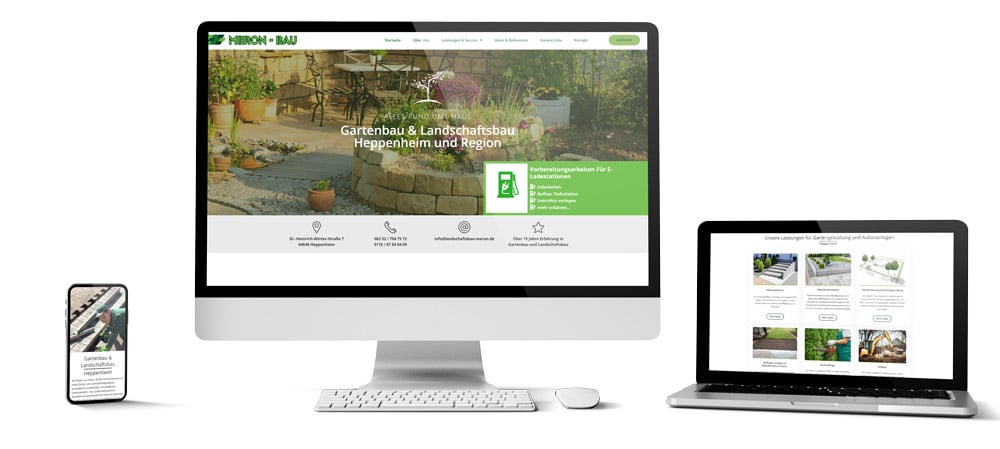Webseite für Landschafts und Gartenbau